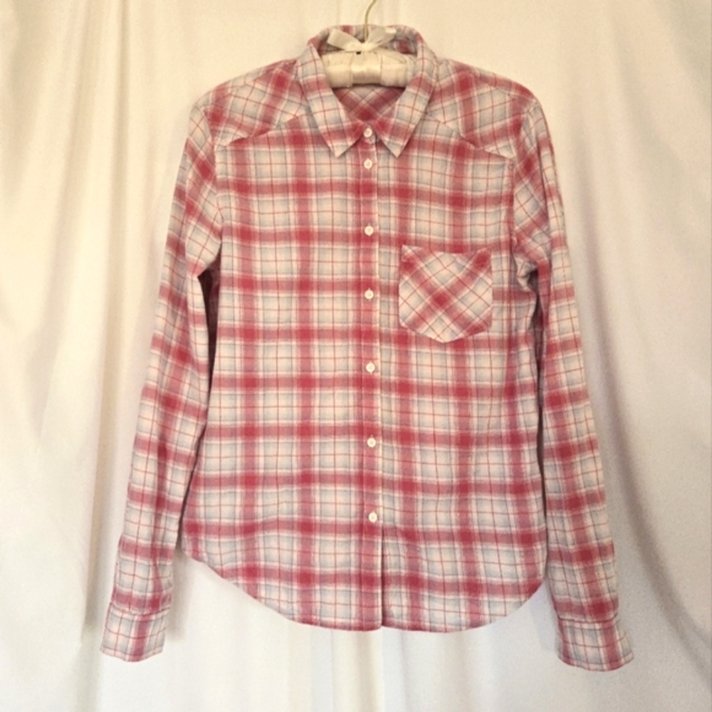 ( PAIGE ) Long Sleeve, Button-Down Plaid Shirt - Picture 2 of 8